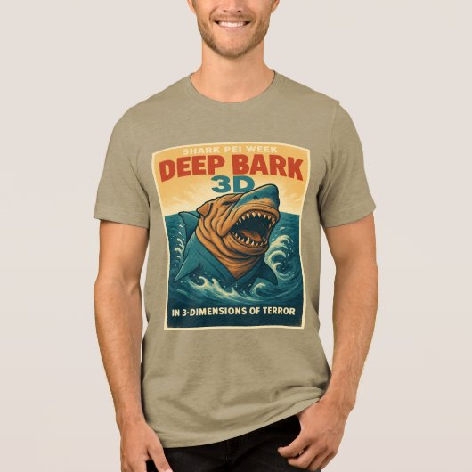 Shark Pei Week: Deep Bark 3D Tri-Blend Shirt (Vorderseite)