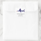 Shark-pencil - Baby Shower Library Quadratischer Aufkleber (Tasche)