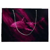 Shark Pink Große Geschenktüte (Rückseite)