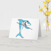 Shark Playing Billiards Karte (Gelbe Blume)