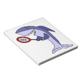 Shark Playing Tennis Cartoon Notizblock (angewinkelt)