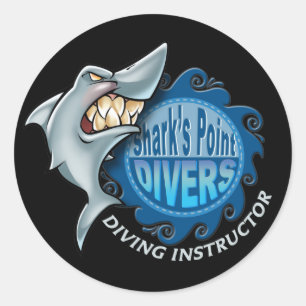 Shark-Point Runder Aufkleber