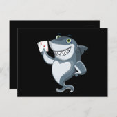 Shark Poker Player - Funny Poker Gift Ankündigungspostkarte (Vorne/Hinten)
