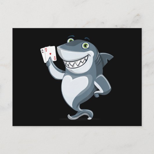 Shark Poker Player - Funny Poker Gift Ankündigungspostkarte (Vorderseite)