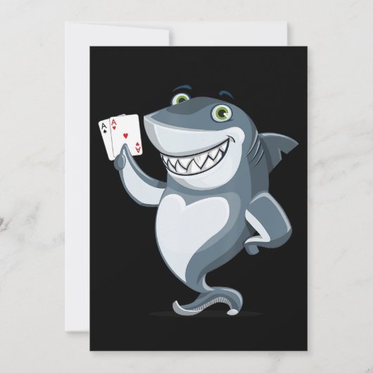 Shark Poker Player - Funny Poker Gift Dankeskarte (Vorderseite)