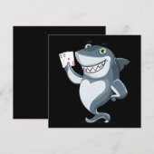 Shark Poker Player - Funny Poker Gift Einladung (Vorne/Hinten)