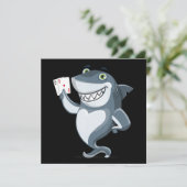 Shark Poker Player - Funny Poker Gift Einladung (Stehend Vorderseite)