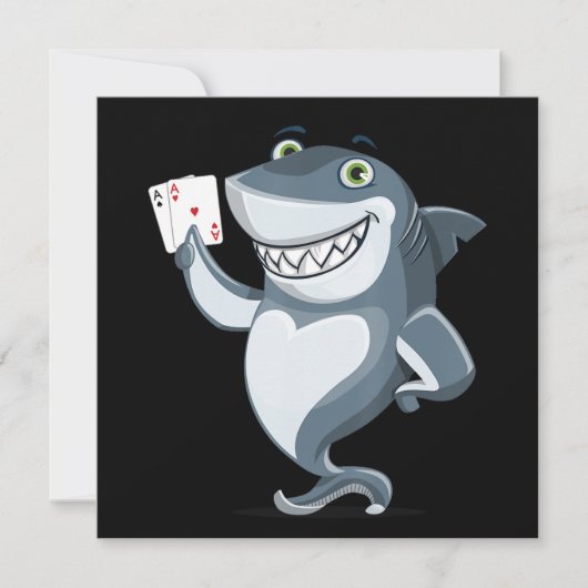 Shark Poker Player - Funny Poker Gift Einladung (Vorderseite)