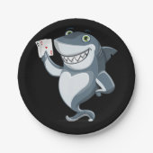 Shark Poker Player - Funny Poker Gift Pappteller (Vorderseite)