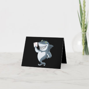 Shark Poker Player - Funny Shark Gifts Dankeskarte