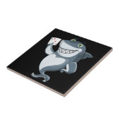Shark Poker Player - Funny Shark Gifts Fliese (Seite)