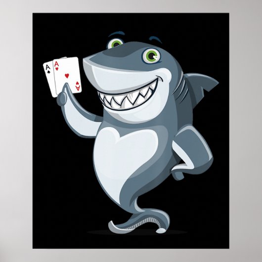 Shark Poker Player - Funny Shark Gifts Poster (Vorne)