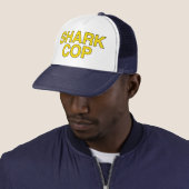 SHARK POLIZIST Slogan Hut Truckerkappe (Beispiel)