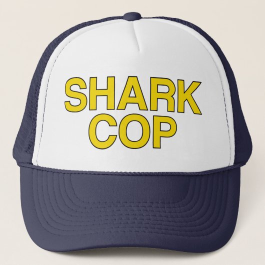 SHARK POLIZIST Slogan Hut Truckerkappe (Vorderseite)