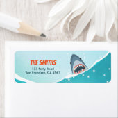 Shark Pool Party Address Labels Ocean Splish Boy (Insitu)