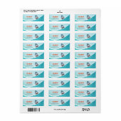 Shark Pool Party Address Labels Ocean Splish Boy (Vorne)