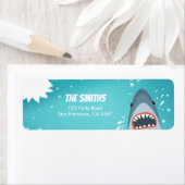 Shark Pool Party Address Labels Ocean Splish Boy (Insitu)