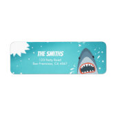 Shark Pool Party Address Labels Ocean Splish Boy (Vorne)
