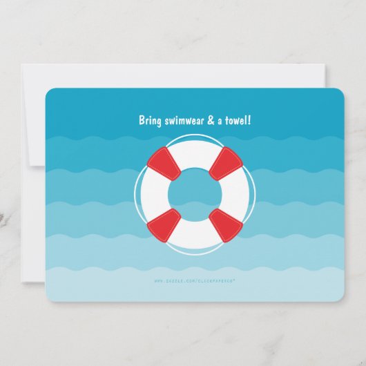 Shark Pool Party Einladung (Rückseite)