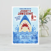 Shark Pool Party Einladung (Stehend Vorderseite)