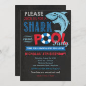 Shark Pool Party Einladung, Einladung von Haien (Vorne/Hinten)