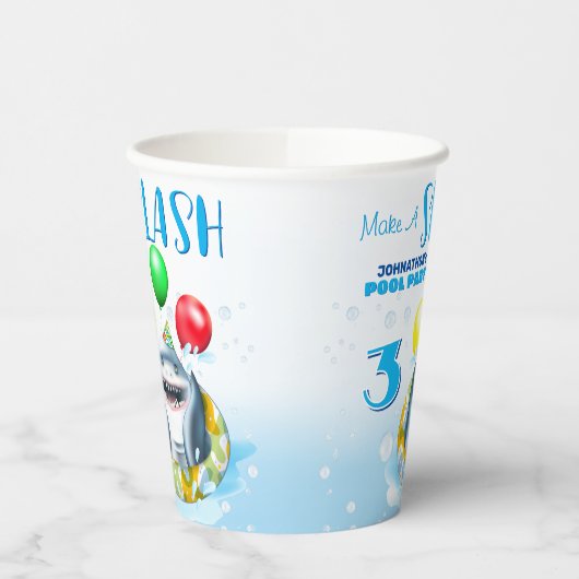 Shark Pool Party Kindergeburtstag Pappbecher (Links)