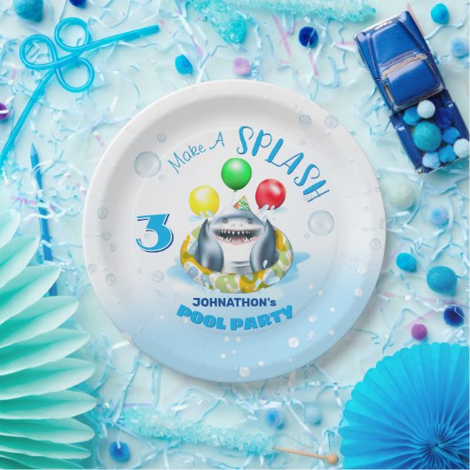 Shark Pool Party Kindergeburtstag Pappteller (Party)