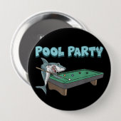 Shark Pool Party Pub Billiard Summer Beach Pool Button (Vorne & Hinten)