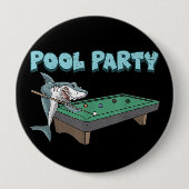 Shark Pool Party Pub Billiard Summer Beach Pool Button (Vorderseite)