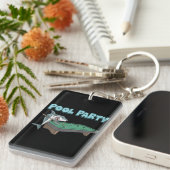 Shark Pool Party Pub Billiard Summer Beach Pool Schlüsselanhänger (Vorderseite rechts)