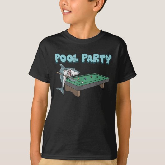 Shark Pool Party Pub Billiard Summer Beach Pool T-Shirt (Vorderseite)