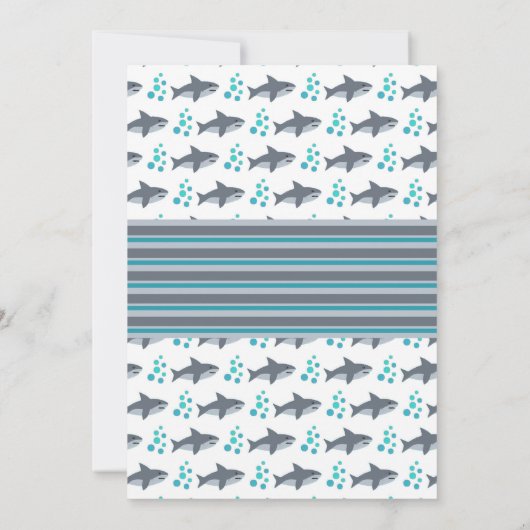 Shark Pool Party Swim Einladung Boys Sommer (Rückseite)