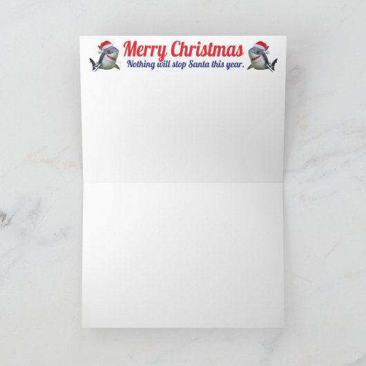 Shark Powered Sleigh Feiertagskarte (Innenseite)