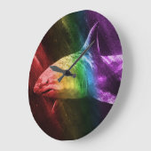 Shark Pride Große Wanduhr (Winkel)