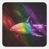 Shark Pride Quadratischer Aufkleber (Vorderseite)