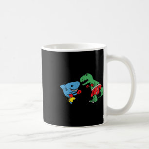 Shark Punching T-rex Dinosaur Funny Fighting Boxin Kaffeetasse