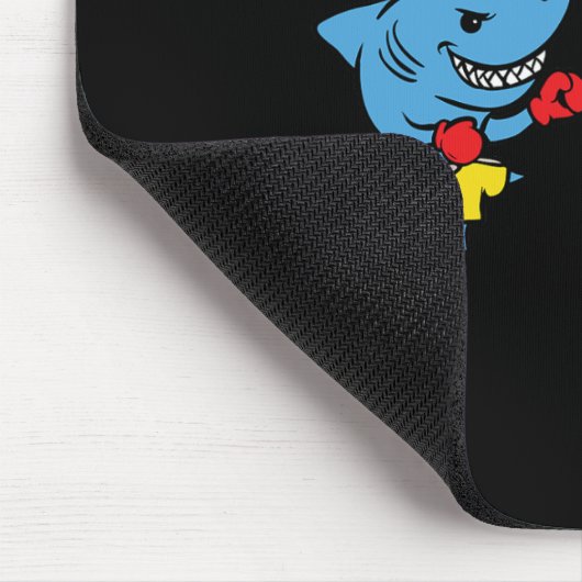 Shark Punching T-rex Dinosaur Funny Fighting Boxin Mousepad (Ecke)