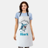SHARK QUOTE , FUNNY, CARTOON STIL SCHÜRZE (Getragen)