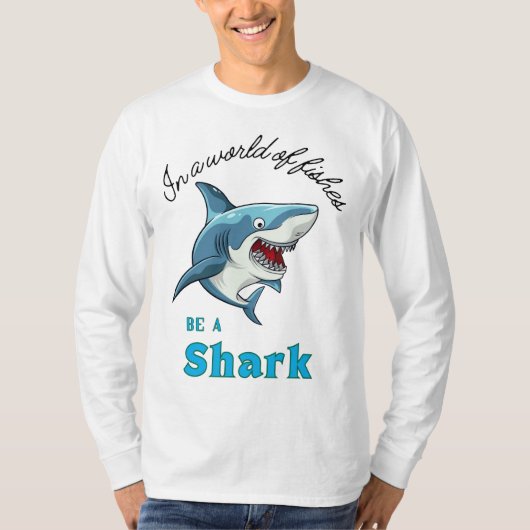 SHARK QUOTE , FUNNY, CARTOON STIL T-Shirt (Vorderseite)