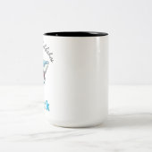 SHARK QUOTE , FUNNY, CARTOON STIL ZWEIFARBIGE TASSE (Mittel)
