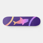 Shark Rainbow Glitzer Lila Skateboard (Horizontal)