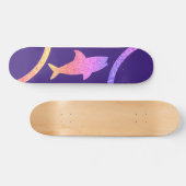 Shark Rainbow Glitzer Lila Skateboard (Horizontal)