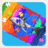 Shark Rechteckiger Pappuntersetzer (Vorderseite)