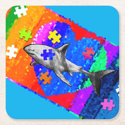 Shark Rechteckiger Pappuntersetzer (Vorderseite)