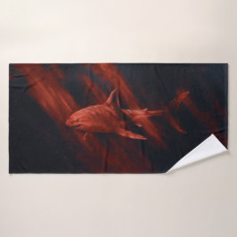 Shark Red 30 X 60 Badetuch Badehandtuch