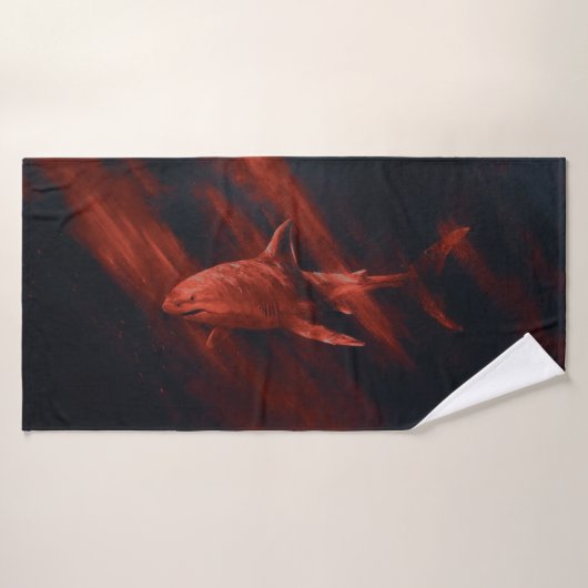 Shark Red 30 X 60 Badetuch Badehandtuch (Badehandtuch)
