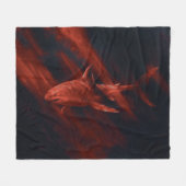 Shark Red 50 x 60 Fleece Blanket (Vorderseite (Horizontal))