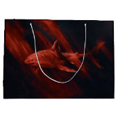 Shark Red Große Geschenktüte (Rückseite)