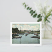 Shark River, Belmar, NJ Vintag Postkarte (Stehend Vorderseite)