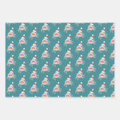 Shark Santa Claus Blue Christmas Holiday Geschenkpapier Set (Vorderseite 3)